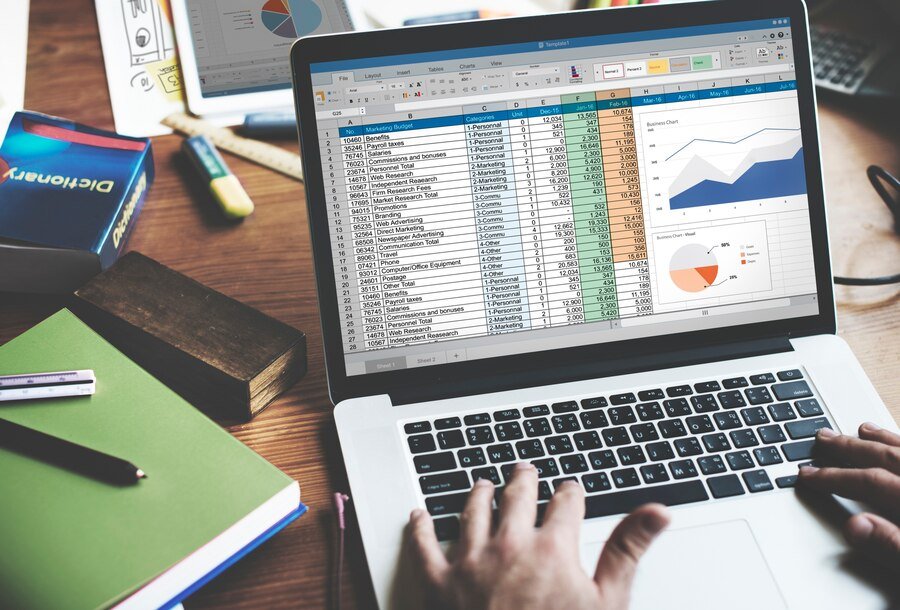a screen showing data entry process